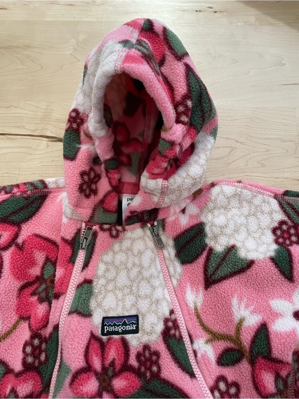 Patagonia Baby Synchilla Fleece Bunting Floral 3M Hooded Footed